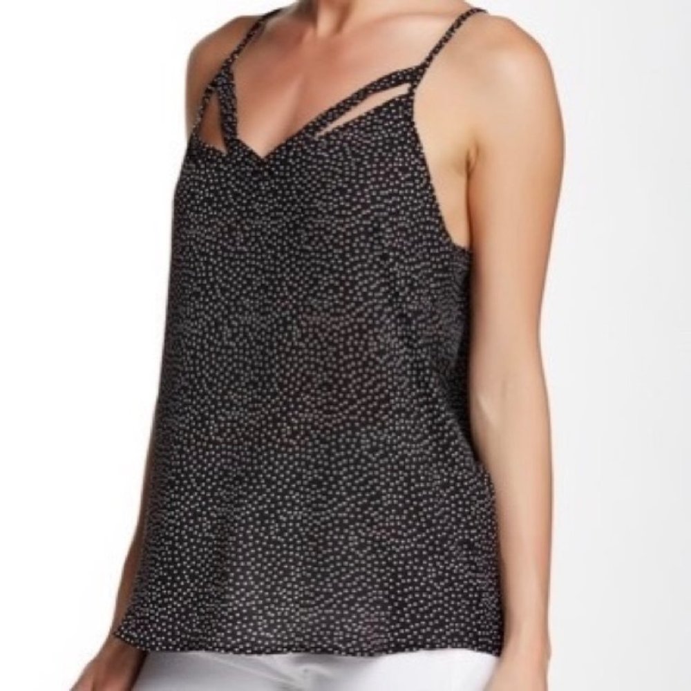 Ro & De Cutaway Inset Tank Polka Dot Black XS